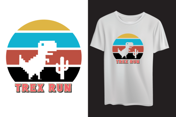 WHITE TREX T-SHIRT DESIGN Graphic: Prehistoric Attitude Meets Modern Vector Art